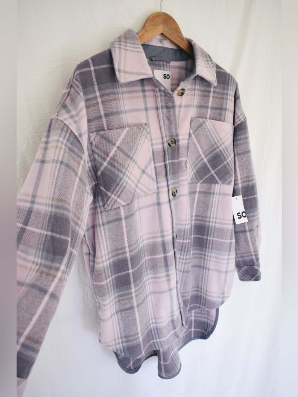 Women’s Oversized Pastel Flannel Shacket NWT | Size M